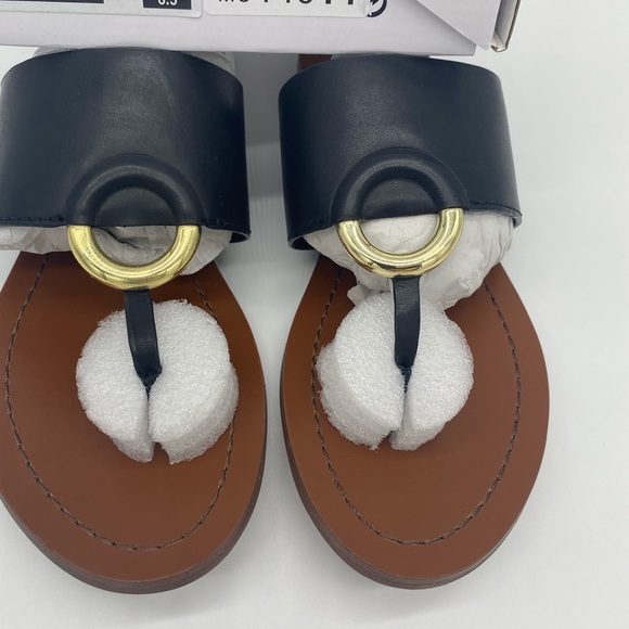 ALDO Ocericia leather ring post sandals in black - Picture 13 of 16